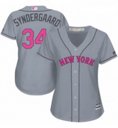 Womens Majestic New York Mets 34 Noah Syndergaard Authentic Grey Mothers Day Cool Base MLB Jersey Womens Majestic New York Mets 34 Noah Syndergaard Authentic Grey Mothers Day Cool Base MLB Jersey