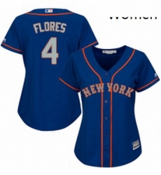 Womens Majestic New York Mets 4 Wilmer Flores Authentic Royal Blue Alternate Road Cool Base MLB Jersey Womens Majestic New York Mets 4 Wilmer Flores Authentic Royal Blue Alternate Road Cool Base MLB Jersey