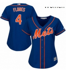 Womens Majestic New York Mets 4 Wilmer Flores Replica Royal Blue Alternate Home Cool Base MLB Jersey Womens Majestic New York Mets 4 Wilmer Flores Replica Royal Blue Alternate Home Cool Base MLB Jersey