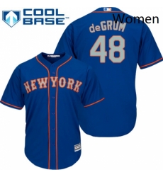 Womens Majestic New York Mets 48 Jacob deGrom Replica Blue MLB Jersey Womens Majestic New York Mets 48 Jacob deGrom Replica Blue MLB Jersey