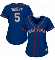 Womens Majestic New York Mets 5 David Wright Replica BlueGrey NO MLB Jersey Womens Majestic New York Mets 5 David Wright Replica BlueGrey NO MLB Jersey