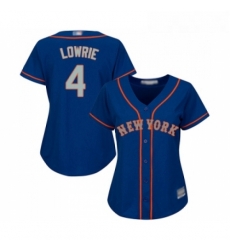 Womens New York Mets 4 Jed Lowrie Authentic Royal Blue Alternate Road Cool Base Baseball Jersey Womens New York Mets 4 Jed Lowrie Authentic Royal Blue Alternate Road Cool Base Baseball Jersey