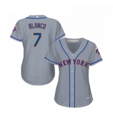Womens New York Mets 7 Gregor Blanco Authentic Grey Road Cool Base Baseball Jersey Womens New York Mets 7 Gregor Blanco Authentic Grey Road Cool Base Baseball Jersey