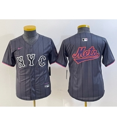 Youth New York Mets Team Big Logo Graphite 2024 City Connect Limited Stitched Baseball Jersey 9 Youth New York Mets Team Big Logo Graphite 2024 City Connect Limited Stitched Baseball Jersey 9