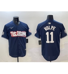 Men New York Yankees 11 Anthony Volpe Navy Bronx Graffiti Vapor Limited Stitched Baseball Jersey