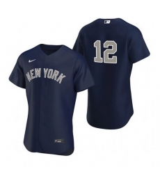 Men New York Yankees 12 Isiah Kiner Falefa Navy Flex Base Stitched jersey Men New York Yankees 12 Isiah Kiner Falefa Navy Flex Base Stitched jersey