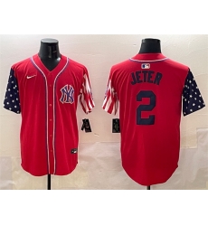 Men New York Yankees 2 Derek Jeter Red American Style Limited Stitched Baseball Jersey Men New York Yankees 2 Derek Jeter Red American Style Limited Stitched Baseball Jersey
