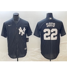 Men New York Yankees 22 Juan Soto Black Cool Base Stitched Baseball Jerseys Men New York Yankees 22 Juan Soto Black Cool Base Stitched Baseball Jerseys