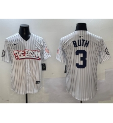 Men New York Yankees 3 Babe Ruth White Bronx Graffiti Vapor Limited Stitched Baseball Jersey Men New York Yankees 3 Babe Ruth White Bronx Graffiti Vapor Limited Stitched Baseball Jersey