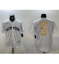 Men New York Yankees 3 Babe Ruth White Pinstripe Fashion Cool Base Jersey 1 Men New York Yankees 3 Babe Ruth White Pinstripe Fashion Cool Base Jersey 1