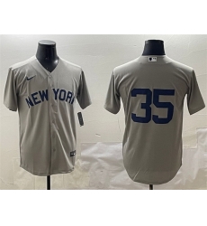 Men New York Yankees 35 Cody Bellinger Grey Cool Base Stitched Baseball Jersey