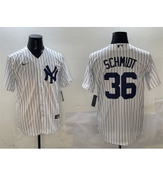 Men New York Yankees 36 Clarke Schmidt White Cool Base Stitched Baseball Jersey Men New York Yankees 36 Clarke Schmidt White Cool Base Stitched Baseball Jersey