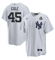Men New York Yankees 45 Gerrit Cole White 2024 World Series With Name Cool Base Stitched Baseball Jersey Men New York Yankees 45 Gerrit Cole White 2024 World Series With Name Cool Base Stitched Baseball Jersey