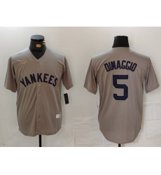 Men New York Yankees 5 Joe DiMaggio Grey Cool Base Stitched Baseball Jersey Men New York Yankees 5 Joe DiMaggio Grey Cool Base Stitched Baseball Jersey