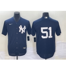 Men New York Yankees 51 Bernie Williams Navy Cool Base Stitched Baseball Jersey Men New York Yankees 51 Bernie Williams Navy Cool Base Stitched Baseball Jersey