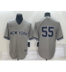 Men New York Yankees 55 Domingo Germ E1n Grey Cool Base Stitched Baseball Jersey Men New York Yankees 55 Domingo Germ E1n Grey Cool Base Stitched Baseball Jersey