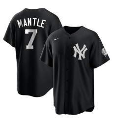 Men New York Yankees 7 Mickey Mantle Black Cool Base Stitched Jerseys Men New York Yankees 7 Mickey Mantle Black Cool Base Stitched Jerseys