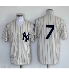Men New York Yankees 7 Mickey Mantle Cream Cool Base Stitched Baseball Jersey Men New York Yankees 7 Mickey Mantle Cream Cool Base Stitched Baseball Jersey