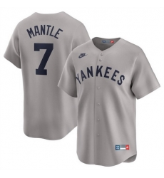 Men New York Yankees 7 Mickey Mantle Gray Cooperstown Collection Limited Stitched Baseball Jersey Men New York Yankees 7 Mickey Mantle Gray Cooperstown Collection Limited Stitched Baseball Jersey