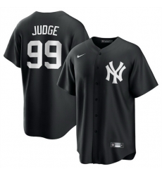 Men New York Yankees 99 Aaron Judge Black Lights Out Limited Stitched Baseball Jersey