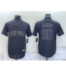 Men New York Yankees 99 Aaron Judge Black Pitch Black Fashion Replica Stitched Jersey Men New York Yankees 99 Aaron Judge Black Pitch Black Fashion Replica Stitched Jersey