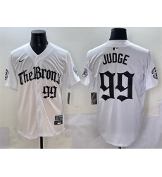 Men New York Yankees 99 Aaron Judge White  27Gothic Legacy Edition 27 Vapor Premier Limited Stitched Baseball Jersey