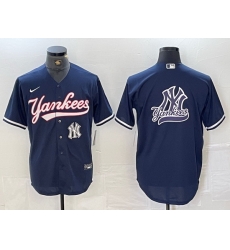 Men New York Yankees Big LOGO Navy Cool Base Stitched Baseball Jersey 16 Men New York Yankees Big LOGO Navy Cool Base Stitched Baseball Jersey 16