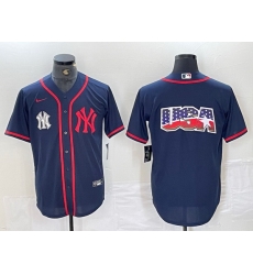 Men New York Yankees Big LOGO Navy Cool Base Stitched Baseball Jersey 33 Men New York Yankees Big LOGO Navy Cool Base Stitched Baseball Jersey 33