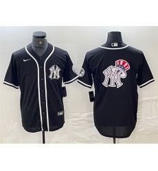 Men New York Yankees Black Team Big Logo Cool Base Stitched Baseball Jersey 2 Men New York Yankees Black Team Big Logo Cool Base Stitched Baseball Jersey 2