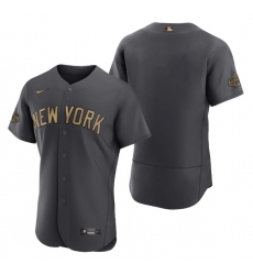 Men New York Yankees Blank 2022 All Star Charcoal Flex Base Stitched Baseball Jersey Men New York Yankees Blank 2022 All Star Charcoal Flex Base Stitched Baseball Jersey