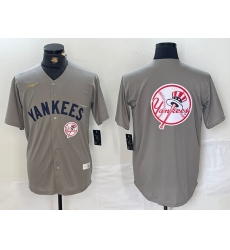 Men New York Yankees Grey Team Big Logo Cool Base Stitched Baseball Jersey 001 Men New York Yankees Grey Team Big Logo Cool Base Stitched Baseball Jersey 001