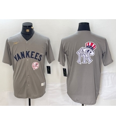 Men New York Yankees Grey Team Big Logo Cool Base Stitched Baseball Jersey 004 Men New York Yankees Grey Team Big Logo Cool Base Stitched Baseball Jersey 004