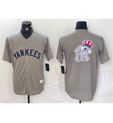 Men New York Yankees Grey Team Big Logo Cool Base Stitched Baseball Jersey Men New York Yankees Grey Team Big Logo Cool Base Stitched Baseball Jersey