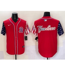 Men New York Yankees Team Big Logo Red American Style Limited Stitched Baseball Jersey 003 Men New York Yankees Team Big Logo Red American Style Limited Stitched Baseball Jersey 003