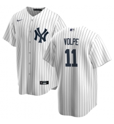 Men Nike New York Yankees 11 Anthony Volpe White Home Stitched Baseball Jersey Men Nike New York Yankees 11 Anthony Volpe White Home Stitched Baseball Jersey