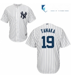 Mens Majestic New York Yankees 19 Masahiro Tanaka Replica White Home MLB Jersey Mens Majestic New York Yankees 19 Masahiro Tanaka Replica White Home MLB Jersey