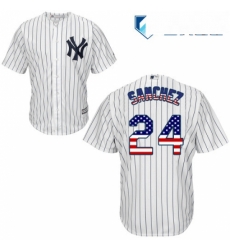 Mens Majestic New York Yankees 24 Gary Sanchez Authentic White USA Flag Fashion MLB Jersey Mens Majestic New York Yankees 24 Gary Sanchez Authentic White USA Flag Fashion MLB Jersey