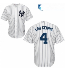 Mens Majestic New York Yankees 4 Lou Gehrig Replica White Home MLB Jersey Mens Majestic New York Yankees 4 Lou Gehrig Replica White Home MLB Jersey