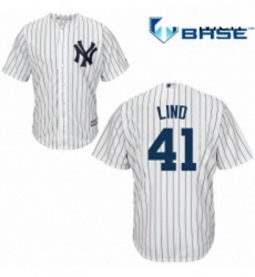 Mens Majestic New York Yankees 41 Adam Lind Replica White Home MLB Jersey Mens Majestic New York Yankees 41 Adam Lind Replica White Home MLB Jersey