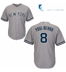 Mens Majestic New York Yankees 8 Yogi Berra Replica Grey Road MLB Jersey Mens Majestic New York Yankees 8 Yogi Berra Replica Grey Road MLB Jersey