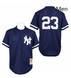 Mens Mitchell and Ness 1995 New York Yankees 23 Don Mattingly Authentic Blue Throwback MLB Jersey Mens Mitchell and Ness 1995 New York Yankees 23 Don Mattingly Authentic Blue Throwback MLB Jersey