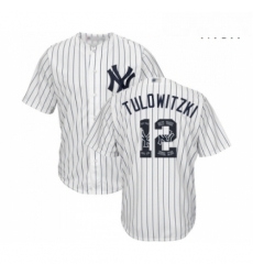Mens New York Yankees 12 Troy Tulowitzki Authentic White Team Logo Fashion Baseball Jersey Mens New York Yankees 12 Troy Tulowitzki Authentic White Team Logo Fashion Baseball Jersey