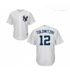 Mens New York Yankees 12 Troy Tulowitzki Replica White Home Baseball Jersey Mens New York Yankees 12 Troy Tulowitzki Replica White Home Baseball Jersey