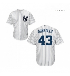 Mens New York Yankees 43 Gio Gonzalez Replica White Home Baseball Jersey Mens New York Yankees 43 Gio Gonzalez Replica White Home Baseball Jersey