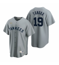 Mens Nike New York Yankees 19 Masahiro Tanaka Gray Cooperstown Collection Road Stitched Baseball Jerse Mens Nike New York Yankees 19 Masahiro Tanaka Gray Cooperstown Collection Road Stitched Baseball Jerse