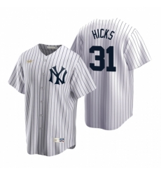 Mens Nike New York Yankees 31 Aaron Hicks White Cooperstown Collection Home Stitched Baseball Jerse Mens Nike New York Yankees 31 Aaron Hicks White Cooperstown Collection Home Stitched Baseball Jerse