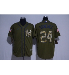 Yankees 24 Gary Sanchez Olive 2020 Nike Cool Base Jersey