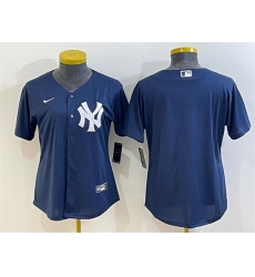 Women New York Yankees Blank Navy Stitched Baseball Jersey Women New York Yankees Blank Navy Stitched Baseball Jersey