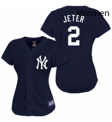 Womens Majestic New York Yankees 2 Derek Jeter Authentic Navy Blue MLB Jersey Womens Majestic New York Yankees 2 Derek Jeter Authentic Navy Blue MLB Jersey