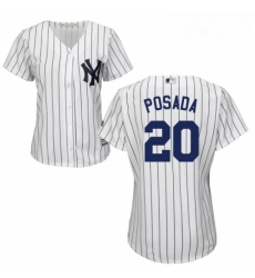 Womens Majestic New York Yankees 20 Jorge Posada Authentic White Home MLB Jersey Womens Majestic New York Yankees 20 Jorge Posada Authentic White Home MLB Jersey